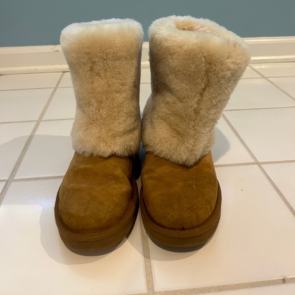 Ugh Tan Boots with Fur on outside